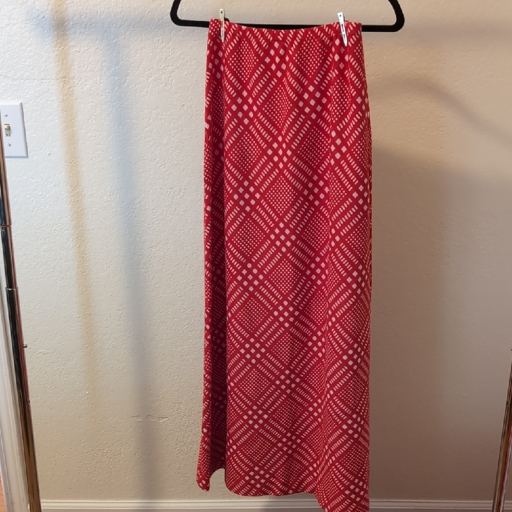 Red Patterned Women's Skirt